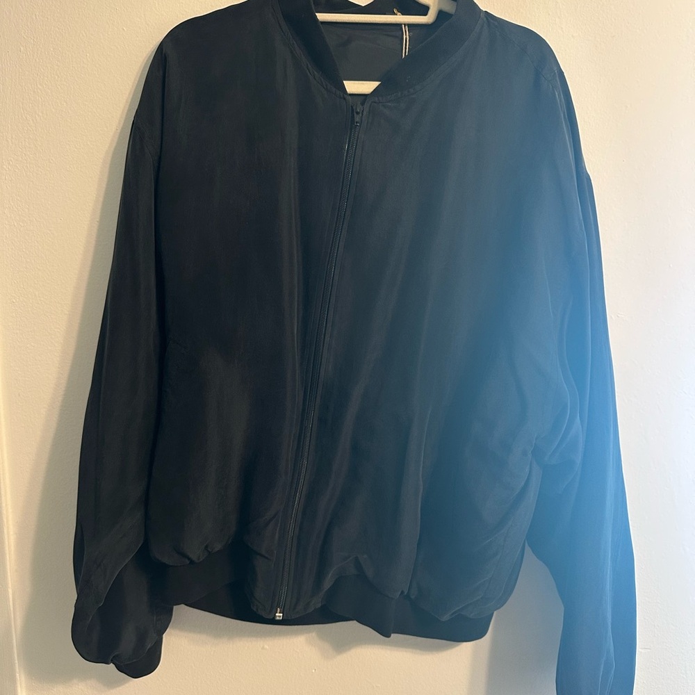 Silk Black Bomber Jacket